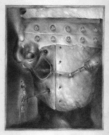The German Strahl, Graphite on paper, 2025